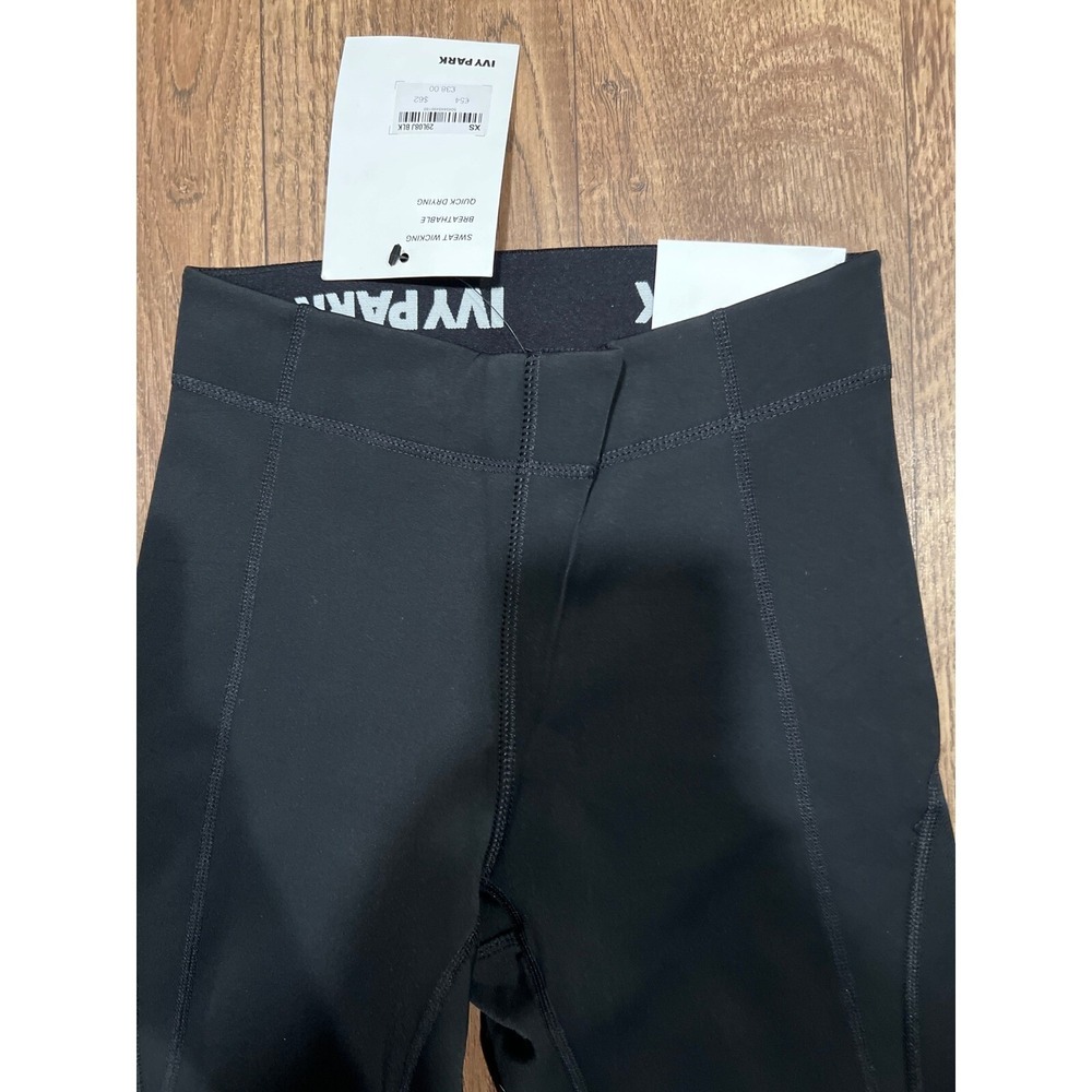 NEW Adidas IVY PARK Womens XS Solid Black MidRise Sculptured 3/4 Length Legging - Picture 3 of 6